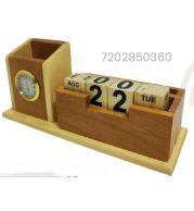 Painted Wooden Desk Organizer for Desktop Storage and Display, Decorative Utility Gift for Office Use, Corporate Gifting and Workstation Management